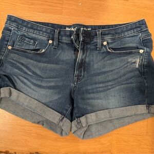 Mossimo Supply Co Blue Jean Shorts Distressed Mid-Thigh